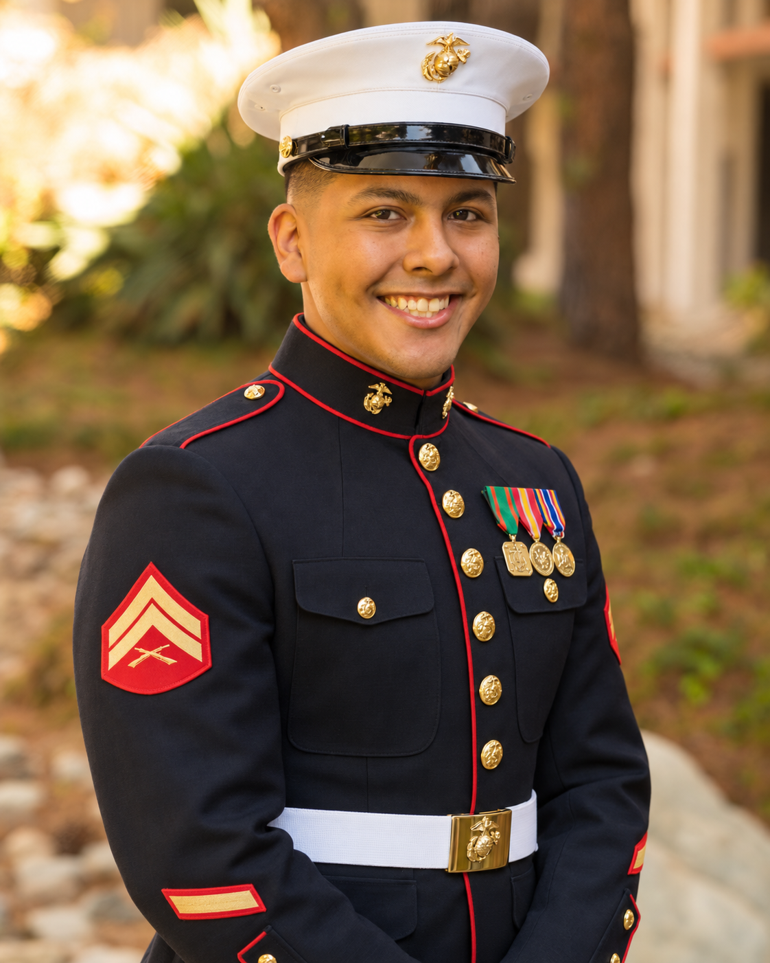 Eduardo Davila in Marine Corps dress blues